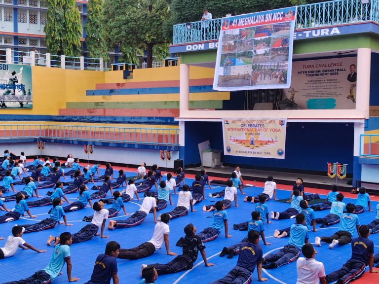 NCC Cadets from Across Garo Hills Celebrate International Yoga Day at DBC, Tura