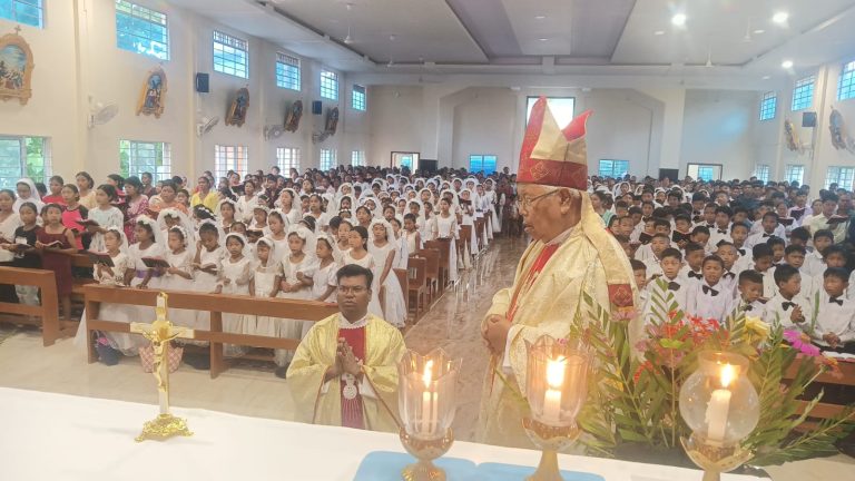 Fr Simplicius Kerketta Installed as Parish Priest of Holy Family Catholic Church, Rongjeng