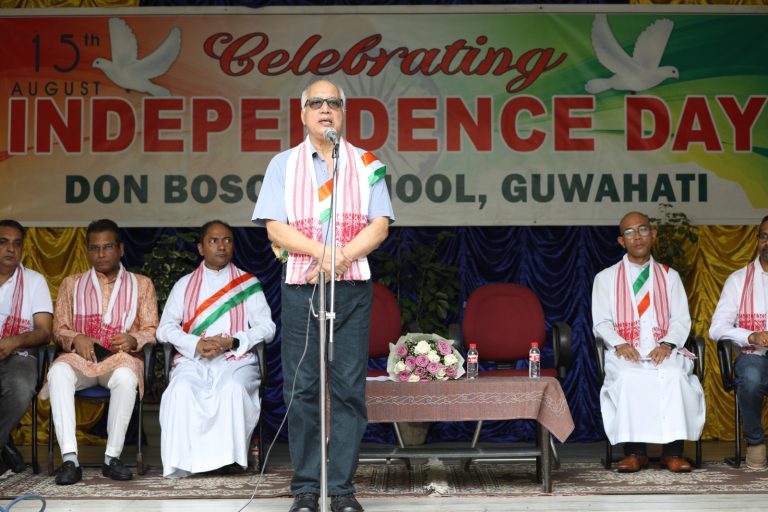 Don Bosco Senior Secondary School, Panbazar Celebrates 79th Independence Day with Flag Hoisting