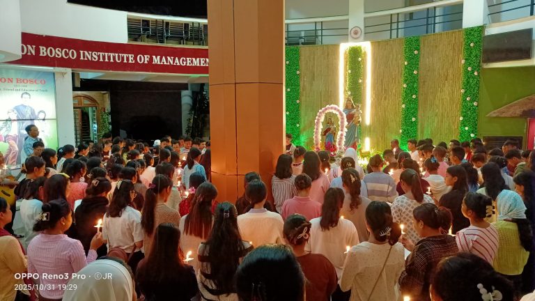 Don Bosco Institute, Kharghuli Concludes Marian Month with a Solemn Procession
