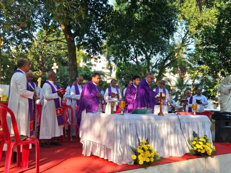 Holy Mass for the Deceased Salesians Held at Uzanbazar Cemetery, Guwahati