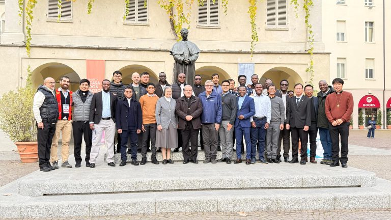 Rev. Fr. Hubert Uttam Molsom SDB Receives the Missionary Cross from the Rector Major in Valdocco
