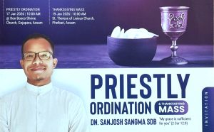 Priestly Ordination of Dn. Sanjosh Sangma, SDB, to Be Held at Gojapara