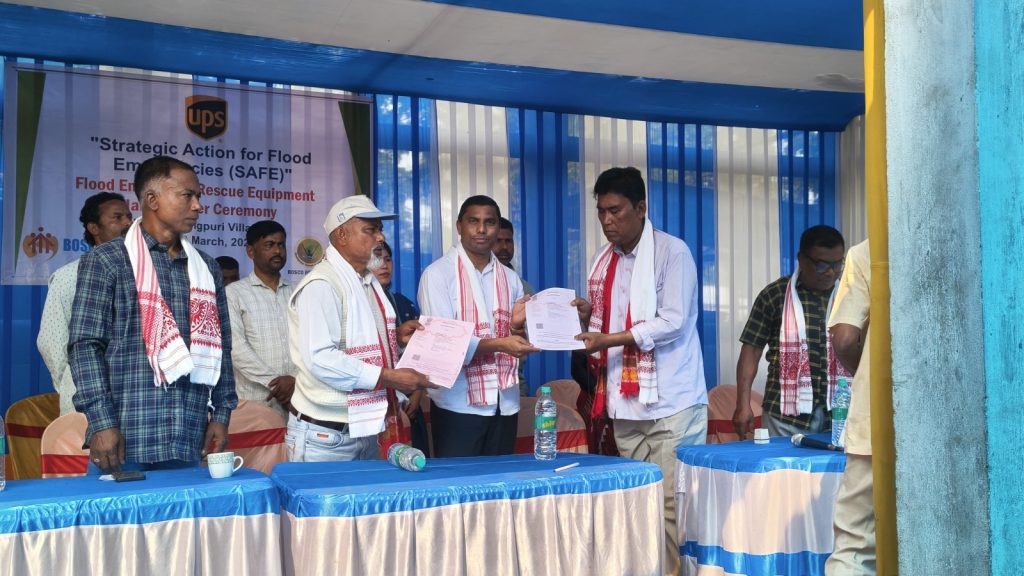 BRO handing rescue materials for SAFE