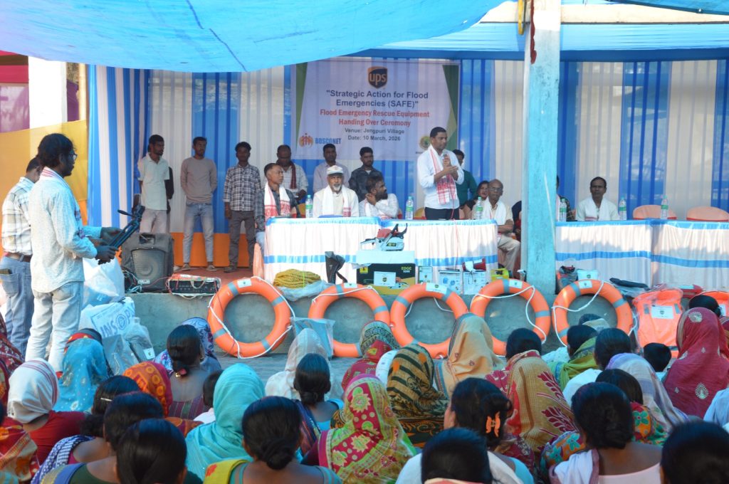 BRO handing rescue materials for SAFE