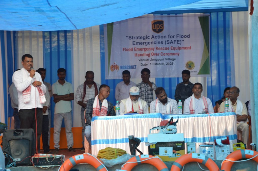 BRO handing rescue materials for SAFE