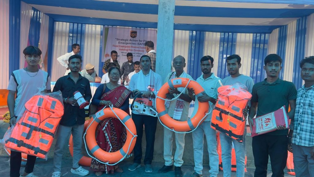 BRO handing rescue materials for SAFE